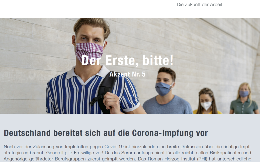 Einführung und Verteilungsplan COVID-19-Impfstoff / RHI-Werkstattgespräch: In welcher Gesellschaft wollen wir leben